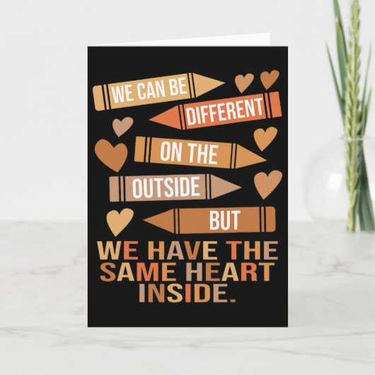 Carte We Have The Same Heart Inside Unity Black History  (Devant)