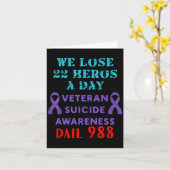 Carte We Lose 22 Heros A Day Veteran Suicide Prevention (Fleur jaune)