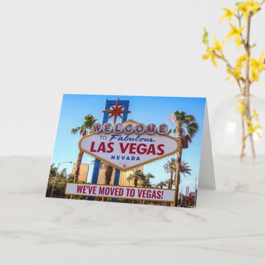 Carte We Moved to Las Vegas New Address (Fleur jaune)