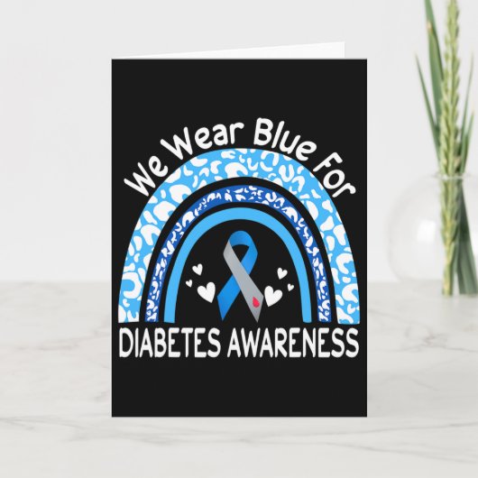Carte We Wear Blue For Diabetes Awareness Rainbow Leopar (Devant)