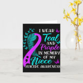Carte Wear Teal Purple In Memory Of My Niece Suicide Awa (Fleur jaune)