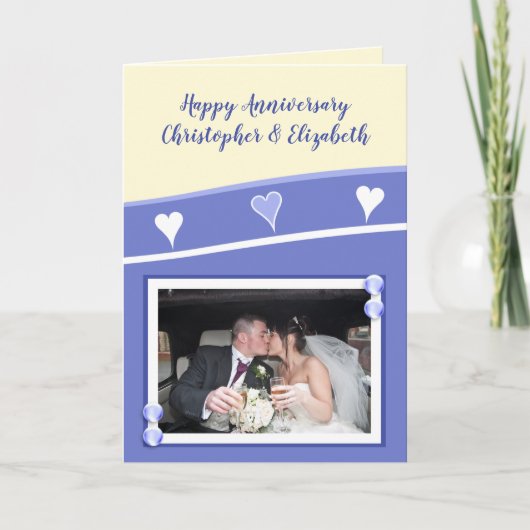 Carte Wedding Anniversary Purple and cream photo (Devant)