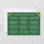 Carte Wedding BINGO! Game for Guests Emerald Green (Devant)