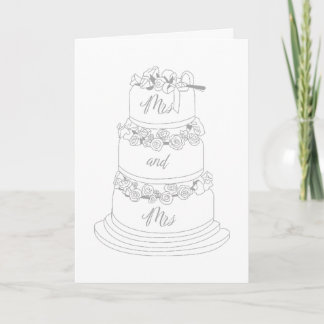 Carte Wedding Cake Design Mrs & Mrs