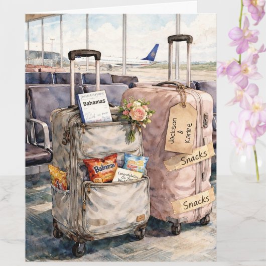 Carte Wedding Congratulations Honeymoon Trip Snacks Card