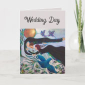 Carte Wedding Day Couple in Love Whimsical Art  (Devant)
