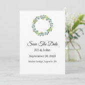Carte Wedding Eucalyptus Wreath Vertical Save the Date (Debout devant)