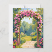 Carte Wedding Flower Arch | Watercolor Marriage Card (Devant)