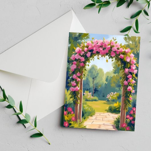Carte Wedding Flower Arch | Watercolor Marriage Card
