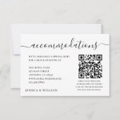 Carte Wedding Hotel Accommodation With QR Code (Devant)