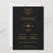 Carte Wedding Luxury Golden Branches Frame Chic Photo (Dos)
