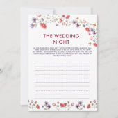 Carte Wedding Night Bridal Shower Game (Devant)