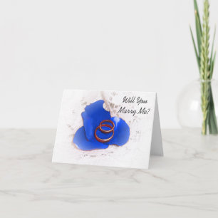 Carte Wedding Proposal Card Will You Marry ? Rose bleue