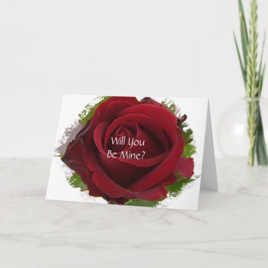 Carte Wedding Proposal Card Will You Marry ? Rose (homon (Devant)