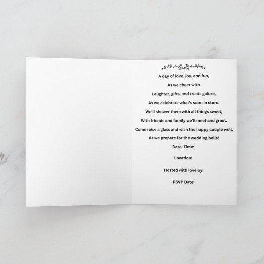 Carte Wedding shower (Intérieur)