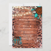 Carte Wedding shower Boots Turquoise Ouest Pays (Devant)