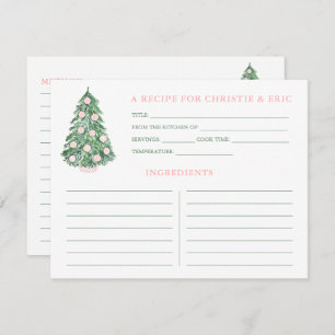 Carte Wedding shower Rose Et Recette Verte