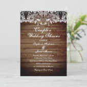 Carte Wedding shower Rustique Couples en dentelle  (Debout devant)
