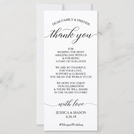 Carte Wedding Thank You Place Card (Devant)