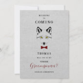 Carte Wedding Wolf Jr Groomsman Grey Shades Red Bow Tie (Devant)