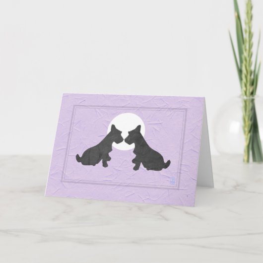 Carte Wee Scottie Puppy Love Valentine's Day on Lavender (Devant)