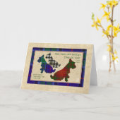 Carte Wee Scottie Robert Burns Anniversaire 3 (Fleur jaune)