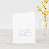 Carte Wee Woo Wife Firefighter Suse Cute Minimalist Aest (Fleur jaune)