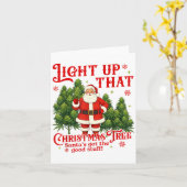 Carte Weed Lover Smoking Light Up Christmas Tree (Fleur jaune)