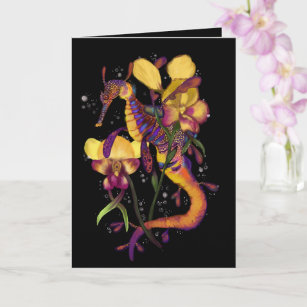 Carte Weedy Seadragon avec Merci d'orchidées