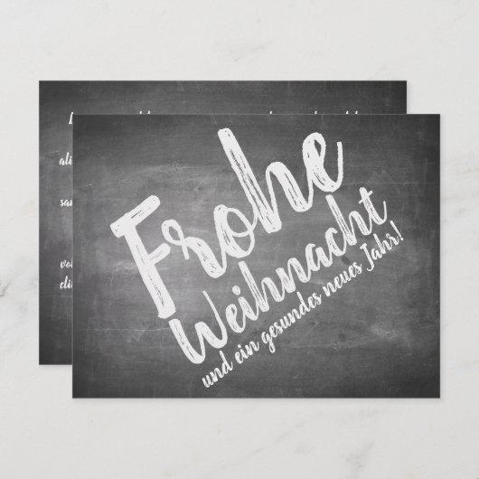 Carte Weihnachtsgrüße auf der Kreidetafel (Devant / Derrière)