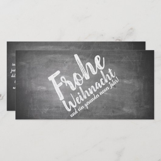 Carte Weihnachtsgrüße auf der Kreidetafel (Devant / Derrière)