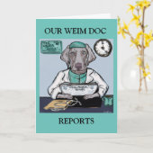 Carte Weimaraner (Fleur jaune)