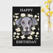 CARTE WEIMARANER  (Fleur jaune)