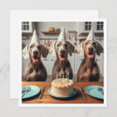 Carte Weimaraner, anniversaire Weimaraner (Devant / Derrière)