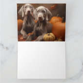 Carte Weimaraner Chiot Automne Citrouille délice (Intérieur)
