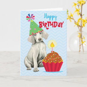 Carte Weimaraner Cupcake