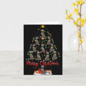 Carte Weimaraner Dog Xmas Lights Santa Weimaraner Christ (Fleur jaune)