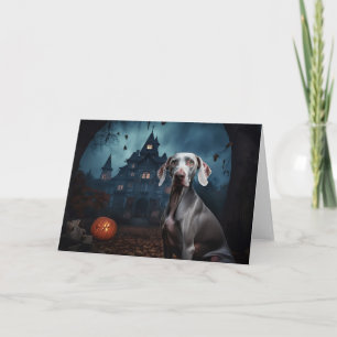 Carte Weimaraner Halloween Épouvantable
