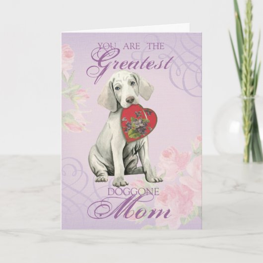 Carte Weimaraner Heart Maman (Devant)