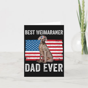 Carte Weimaraner Papa Américain Drapeau Propriétaire Amo