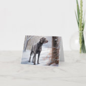 Carte Weimaraner Qu'il neige Noël (Devant)