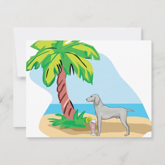 Carte weimaraner tropical (Devant)