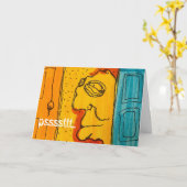 Carte Weird Strange Cartoon Guy Happy Birthday Card (Fleur jaune)