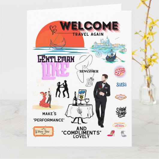 CARTE WELCOME AGAIN (Fleur jaune)