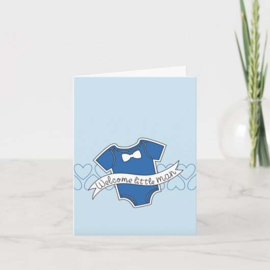 Carte Welcome Little Man New Baby Congratulations Card (Devant)