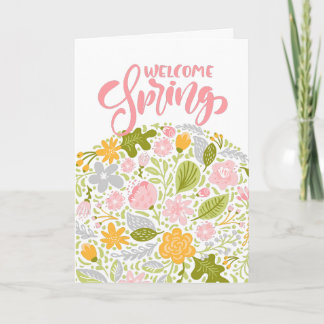 Carte Welcome Spring Greeting Card Floral Arrangement