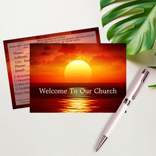 Carte Welcome To Our Church Visitors Big Sunset