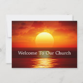 Carte Welcome To Our Church Visitors Big Sunset (Devant)