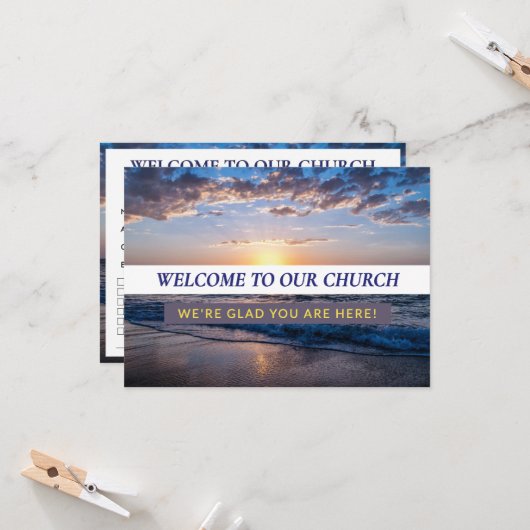 Carte Welcome to Our Church Visitors Connection Card (Devant/Arrière en situation)