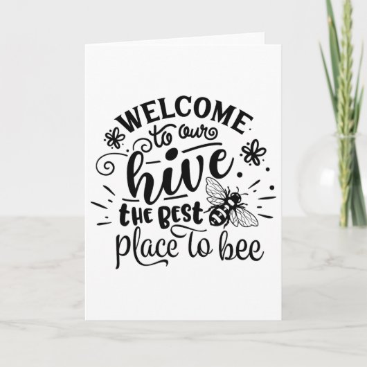 Carte Welcome To Our Hive Funny Bee Spring Summer Easter (Devant)